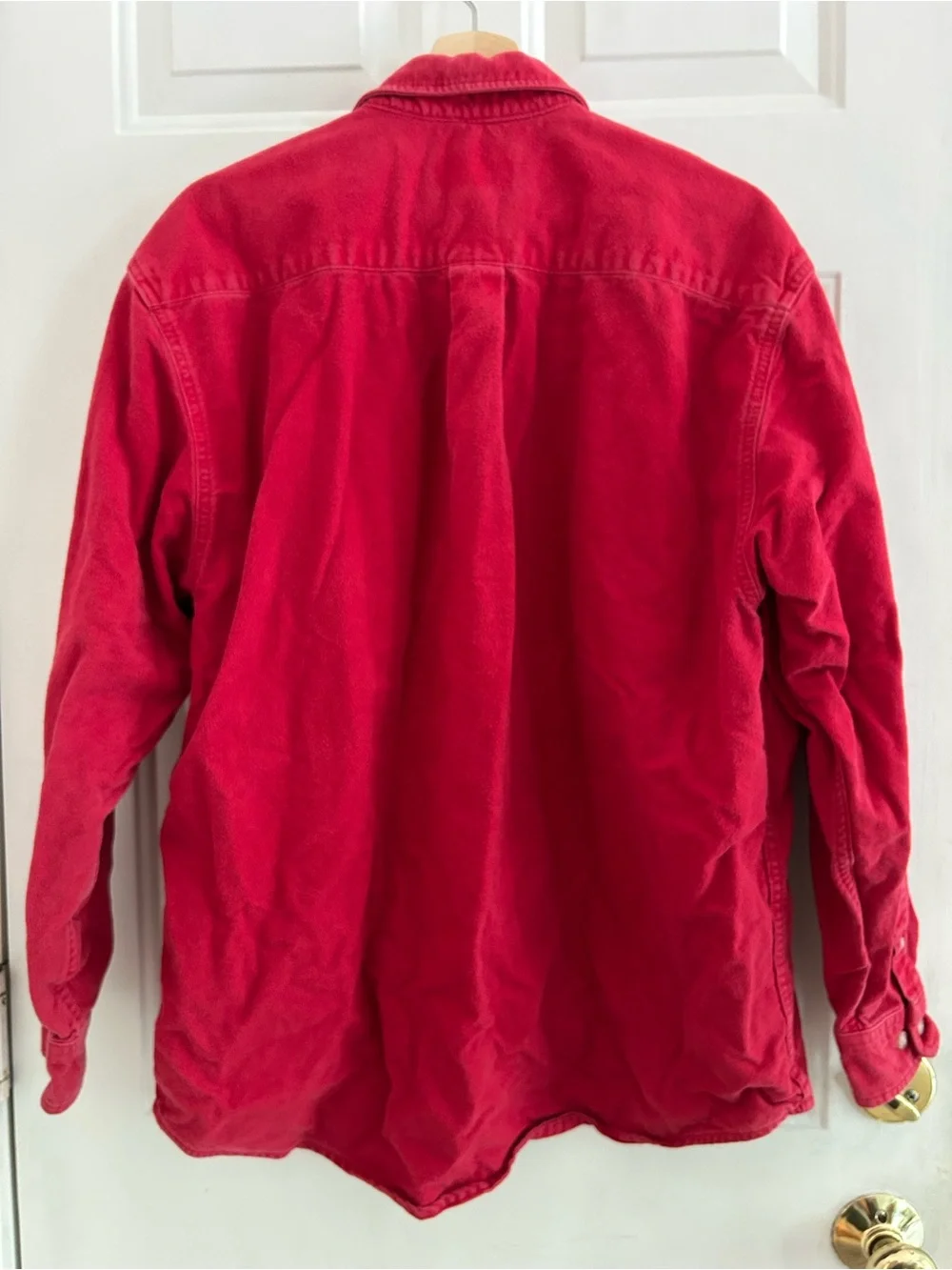 Eddie Bauer Bright Red Flannel Button-Down Shirt